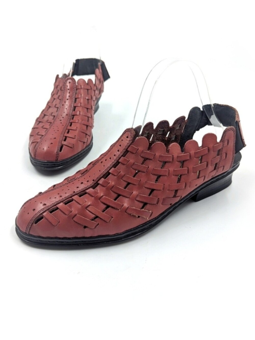 RIEKER ANTISTRESS Sina Red Leather Slip On Loafers Sz 41/9